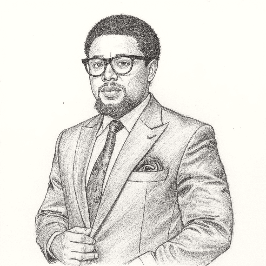 Résultat généré : le même portrait redessiné au crayon